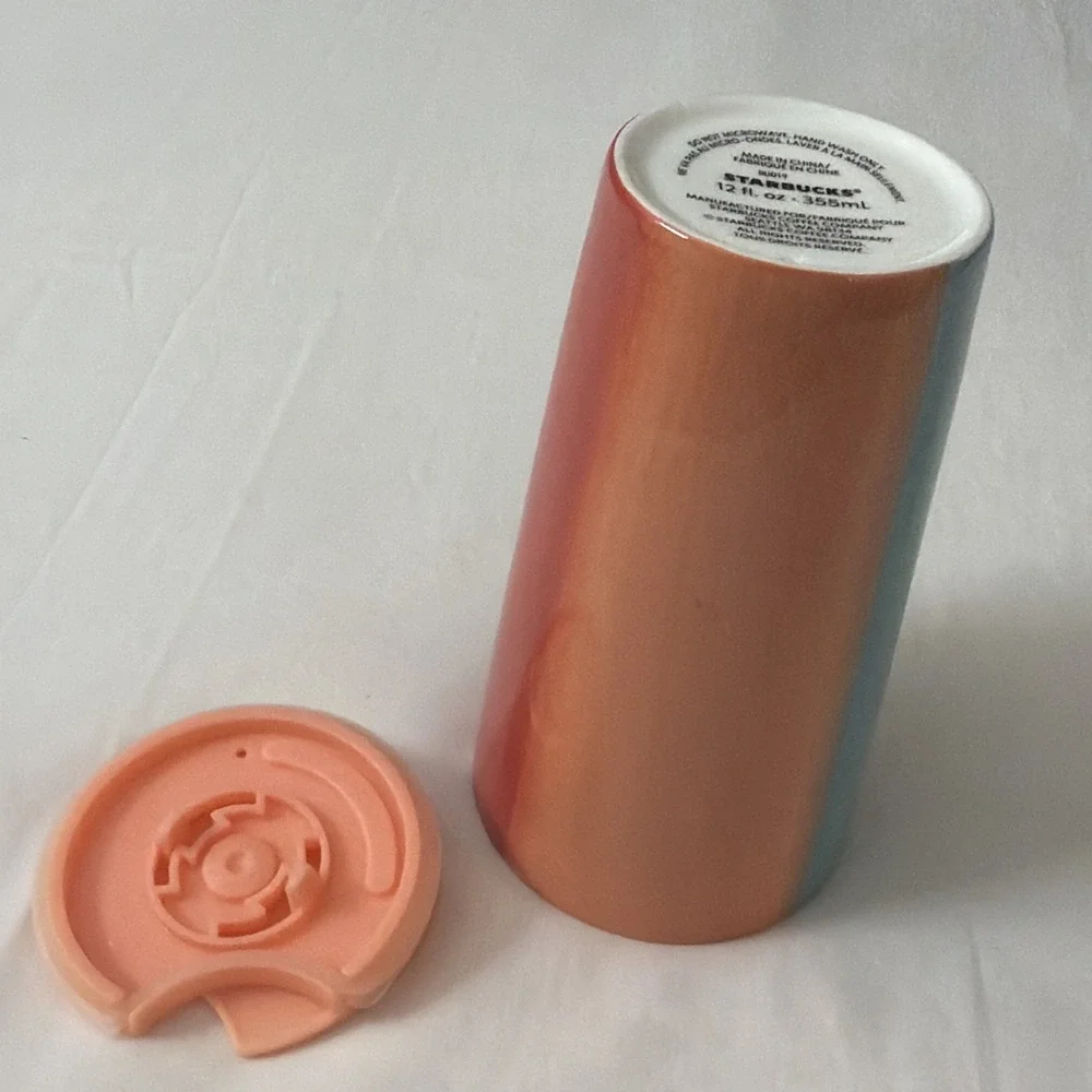 NEW 2020 Summer  Starbucks 12oz Orange, Teal & White Travel‎ Tumbler  Coffee Mug